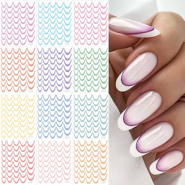 French Gradient Line Nail Art Stickers